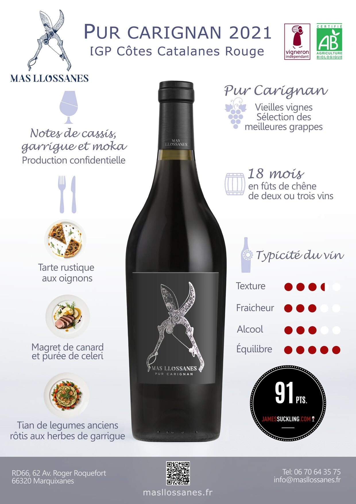 PUR CARIGNAN - 2022 Vin Rouge d'altitude bio & biodynamique