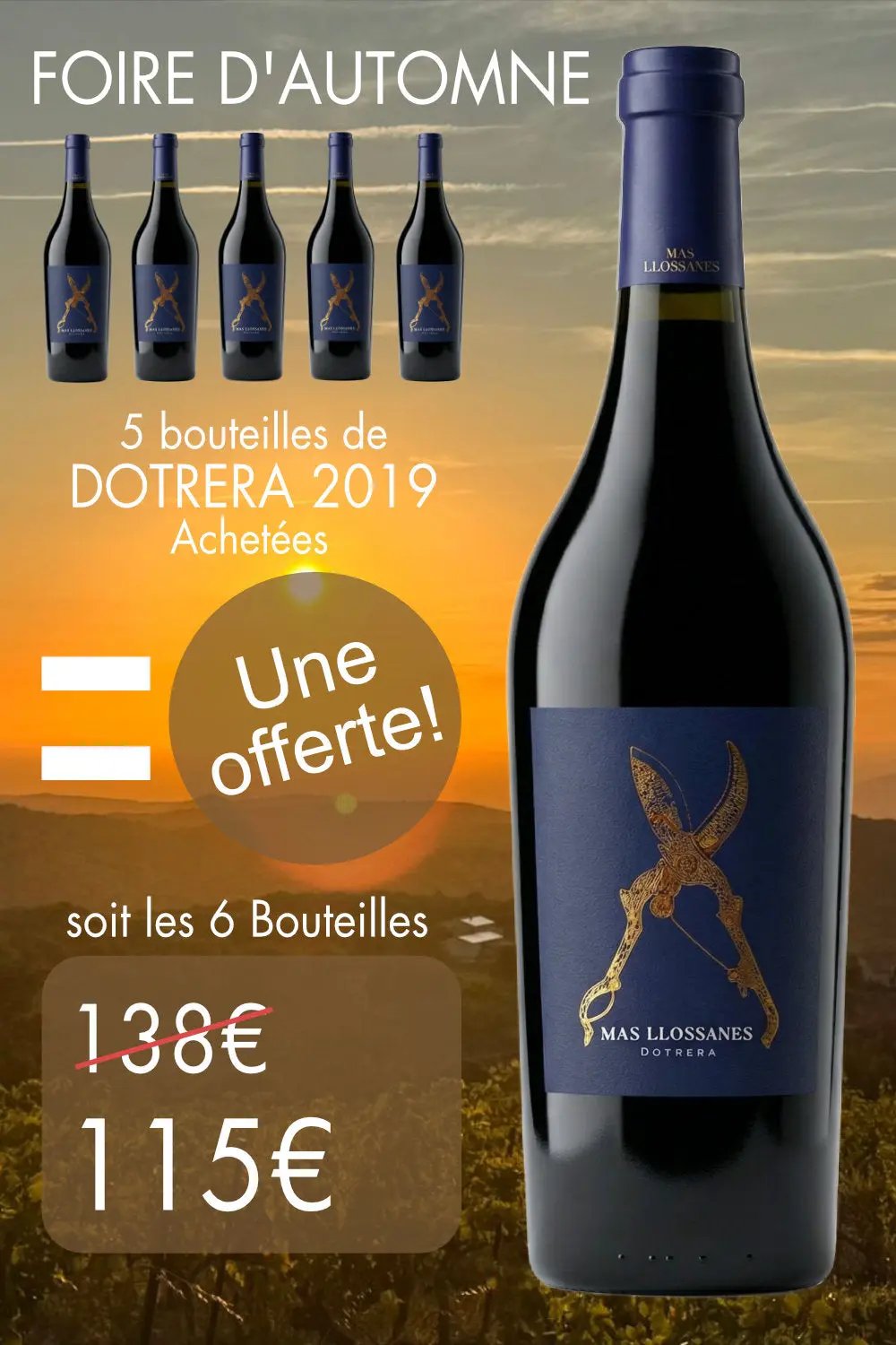 Coffret d'Automne Dotrera 6 bouteilles pour le prix de 5 - Domaine Mas Llossanes