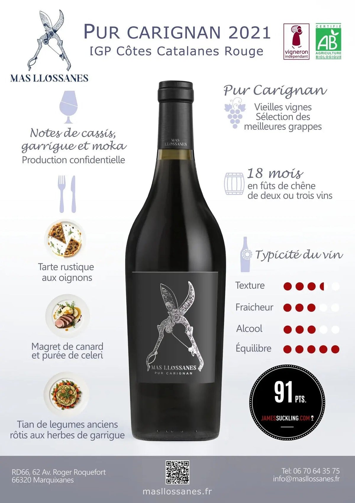 Fiche technique Pur carignan